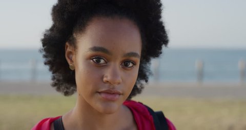 Portrait Lively Young African American Stockvideos Filmmaterial