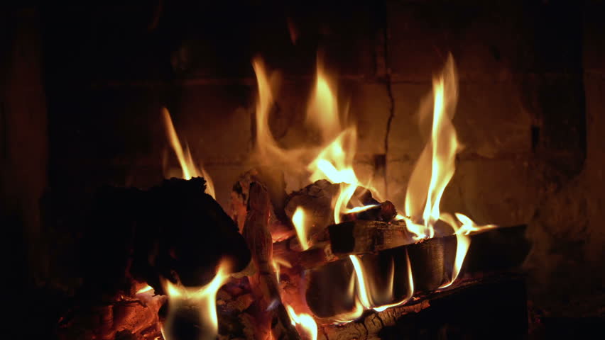 A Fireplace With A Hot Stock Footage Video 100 Royalty Free