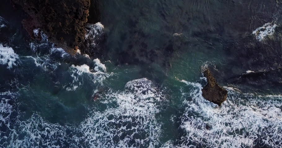 Aerial Top View Waves Break Stock Footage Video (100% Royalty-free ...