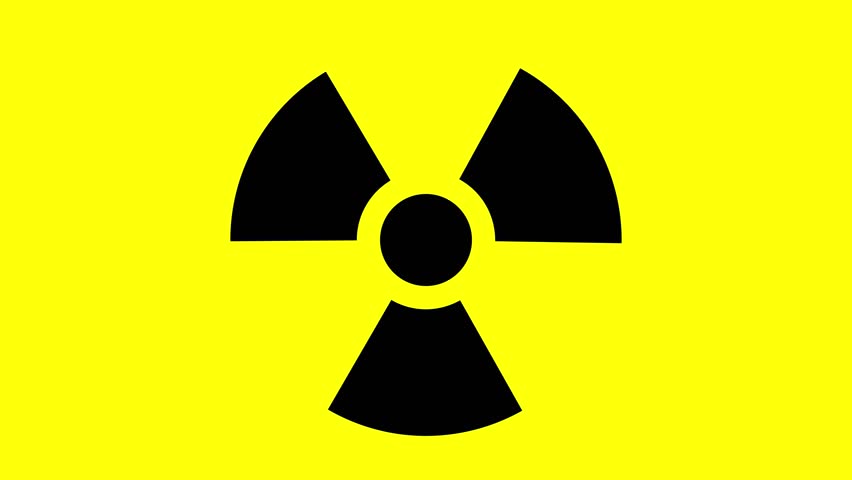 Nuclear Symbol Flashing Icon Loop Stock Footage Video (100% Royalty