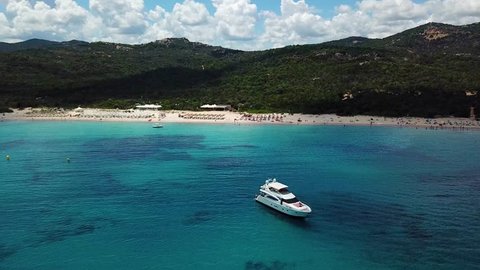 Aerial Video Of Spiaggia Di Liscia Ruja Around The Corner From Famous Cala Di Volpe