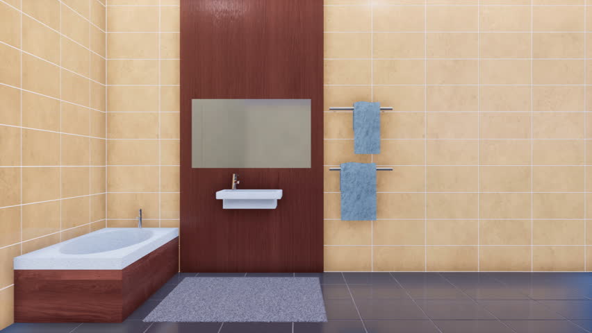 Modern Bath Fitment Bathtub Stock Footage 100 Royalty Free 1015936615 Shutterstock