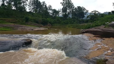 Beautiful view of Chaparai Waterfall in Araku Valley in monsoon season, Visakhapatnam, India.