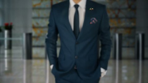 Businessman Walking Towards Camera With Friend Country Flags Pin Pakistan - Equatorial Guinea