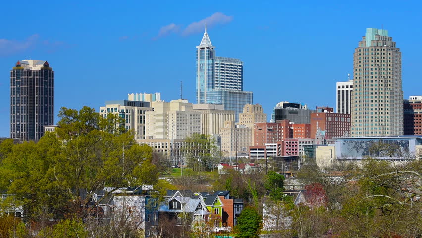 Raleigh North Carolina Usa Skyline Stock Footage Video 100 Royalty