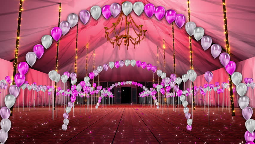 Romantic Pink Tent With Pillars Stockvideos Filmmaterial 100