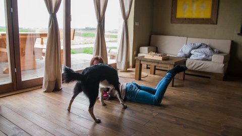 Woman Lay On Floor And Stock Footage Video 100 Royalty Free