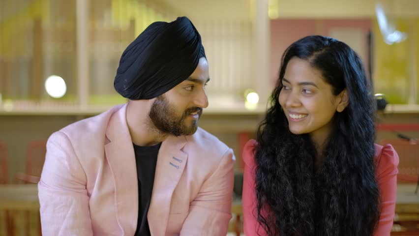 Couple In Love Sikh Proposes Stock Footage Video 100 Royalty