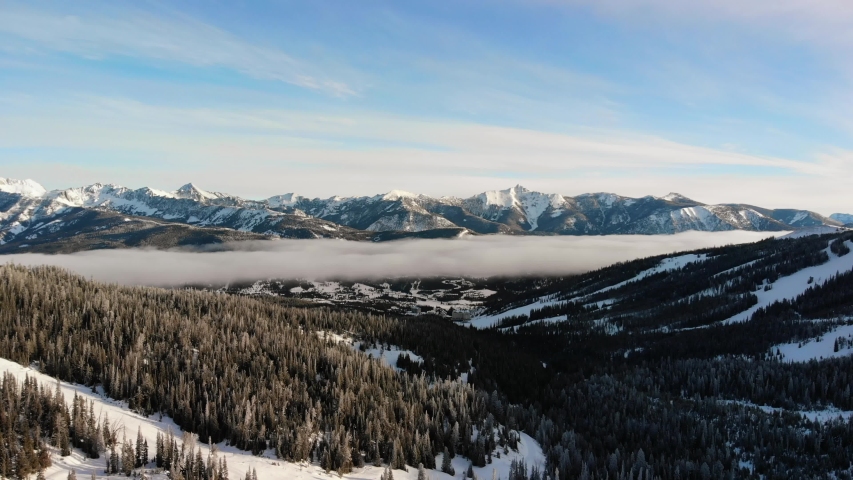 Snowy Mountain with clouds landscape in Montana image - Free stock ...