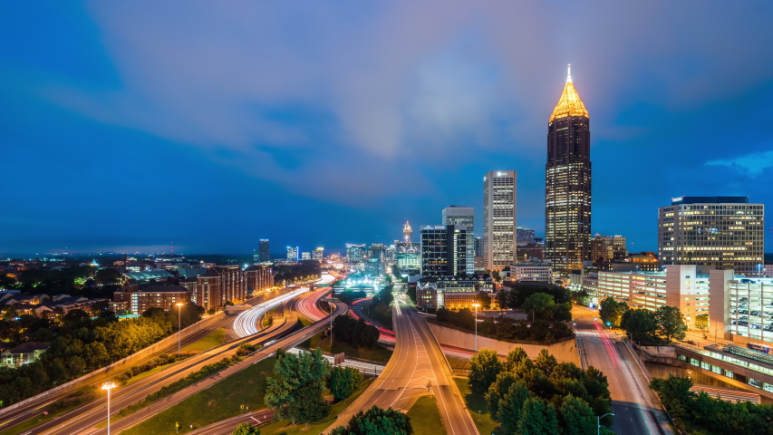 Skyline and sky towers with highways in Atlanta, Georgia image - Free ...