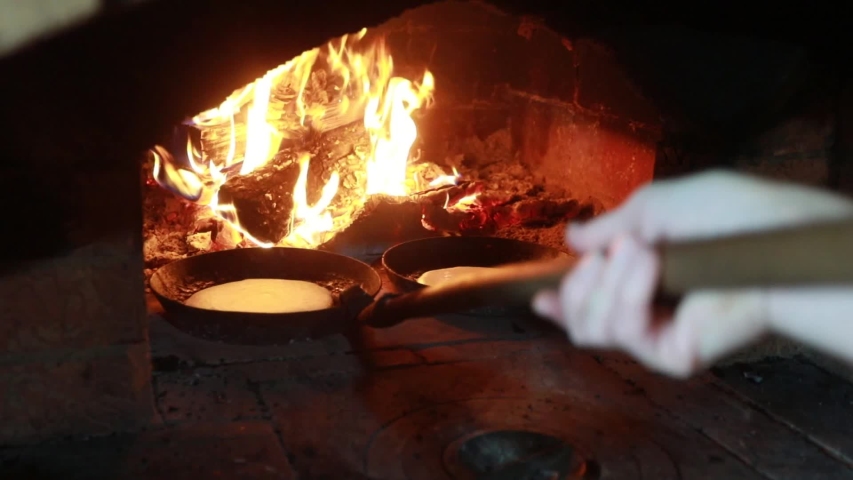 Cooking In The Fireplace Pancakes Stock Footage Video 100
