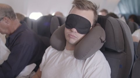 Neck Pillow Sleep Plane Stock Video Footage 4k And Hd Video