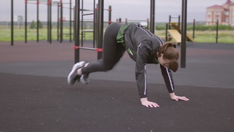 Young Sportswoman Doing Side Plank Stock Footage Video 100