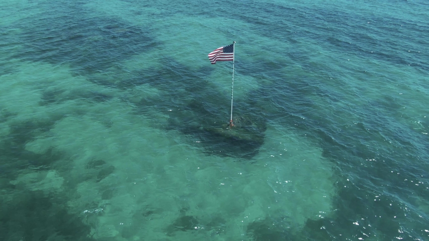 American Flag On Ocean Water Stock Footage Video 100