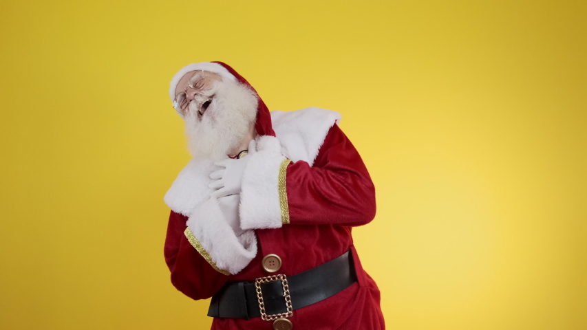 Santa has. Дед Мороз стоковые фото. Yellow Santa Claus.