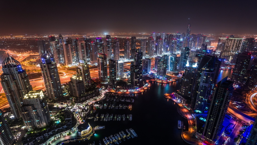 Time Lapse of the night in Dubai, United Arab Emirates, UAE image ...