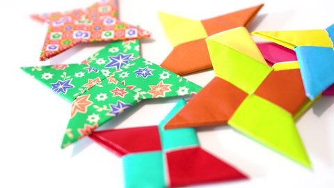 Diy Origami Darts Game Flighting Colorful Ninja Star Childhood Memory