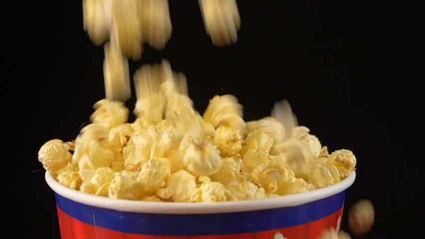 Popcorn Falling and Drops Into Stock Footage Video (100% Royalty-free ...