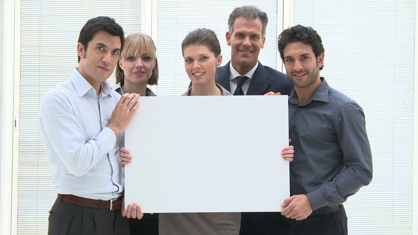 Happy Smiling Business Team Holding Stockvideos Filmmaterial