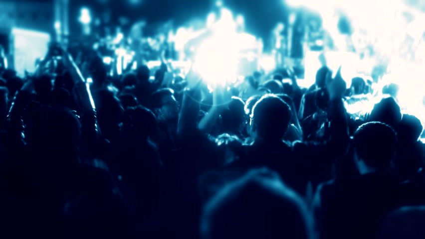 Crowd singing. Crowd singing