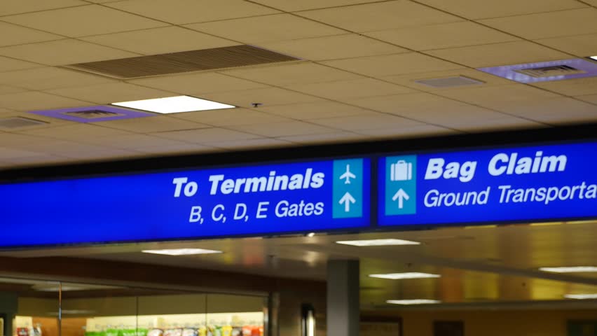 Airport Signs Stock