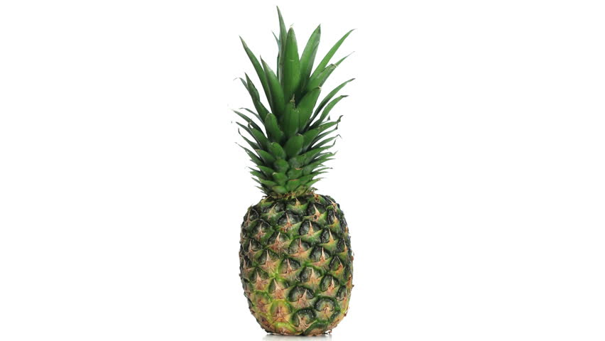 Pineapple Uncut On White Background Stock Footage Video 1642468