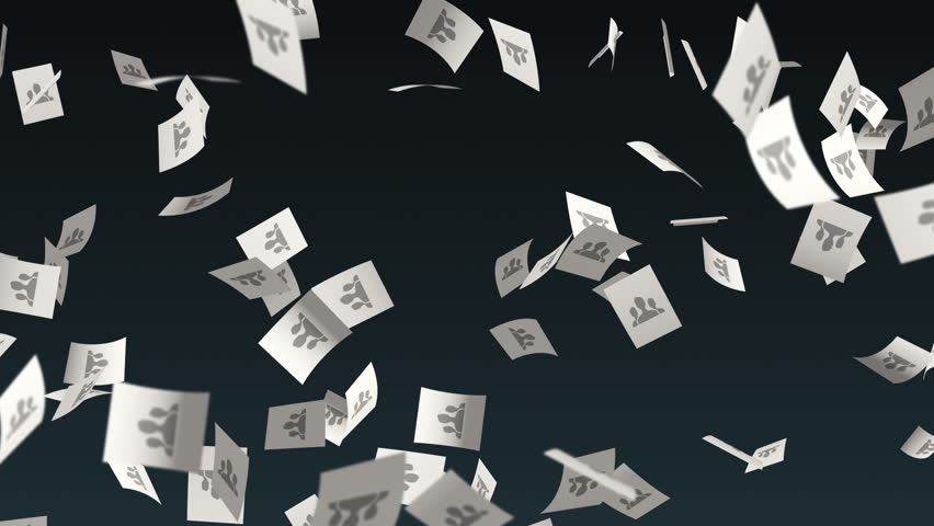 Animation Flying Paper Documents with Stock Footage Video (100% Royalty ...