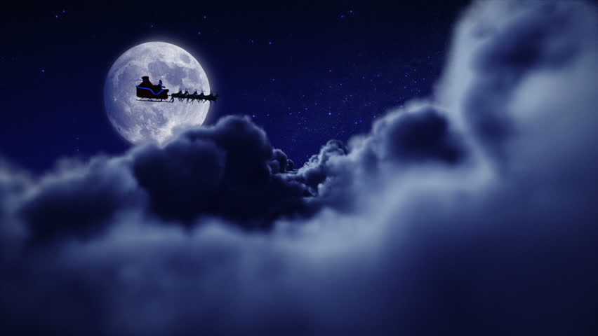 Santa Flying Over Full Moon Stock Footage Video 100 Royalty Free 11746955 Shutterstock