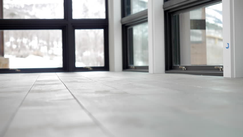 Close Up Low Angle Of New Bleached White Oak Wood Floor In