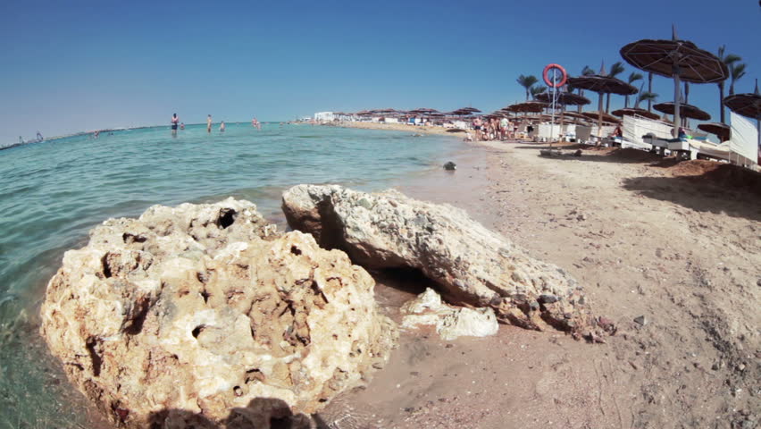 Hurghada Egypt August 2 The Beach Of Sahl Hasheesh In Stony Cs Are On The Sandy Beach Of Red Sea At Low Tide