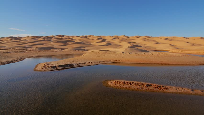 Sahara Desert Landscape. Ain Ouadette Stock Footage Video (100% Royalty ...