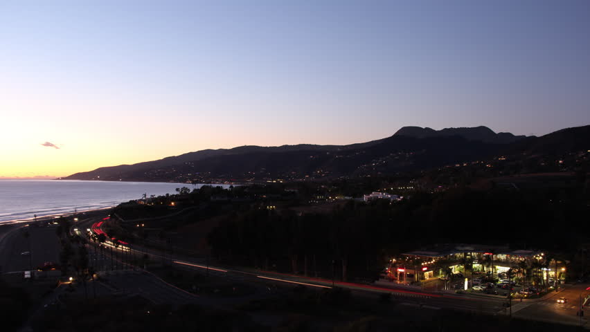 Malibu Night Time Lapse Car Stock Footage Video (100% Royalty-free