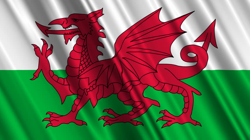 A Beautiful Satin Finish Looping Flag Animation Of Wales. A Fully ...