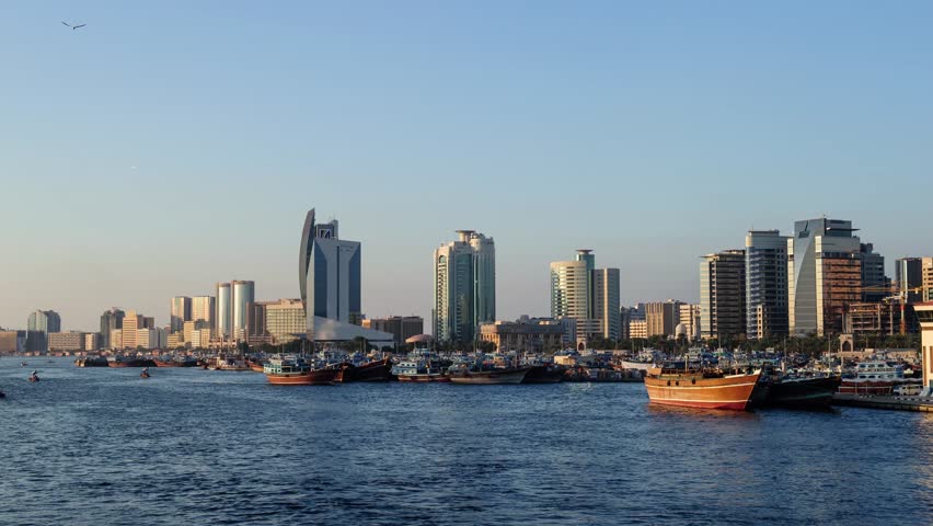 Dubai,uae.shore Line View from Bur Stock Footage Video (100% Royalty ...