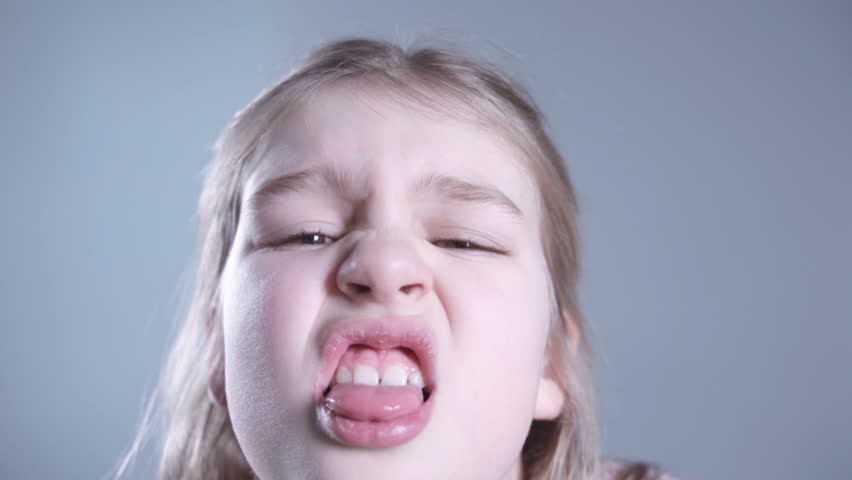 Beautiful Child Sticking Out Her Tongue Stock Footage Video 6195590 ...