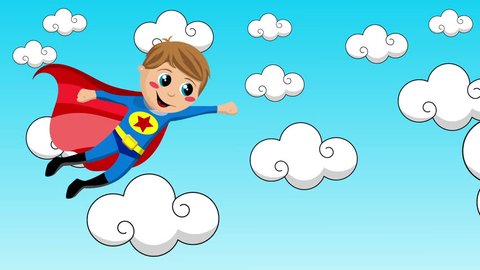 Superhero Kid Flying Sky Stock Footage Video (100% Royalty-free) 14371885 |  Shutterstock