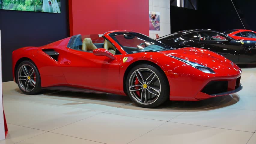 Frankfurt, Deutschland - September 15, 2015: 2015 Ferrari 488 Spider ...