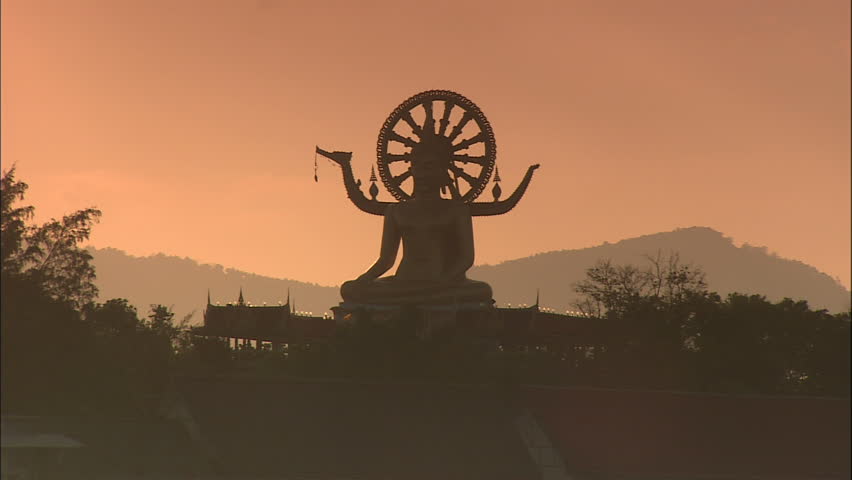 Big Buddha  Temple  at Sunset  Stock Footage Video 100 