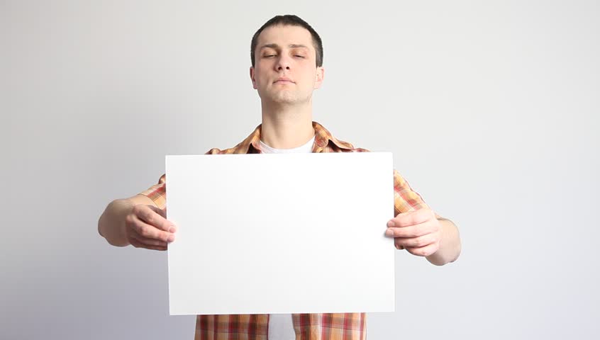 A man holding a paper for the registration of dating site in usa