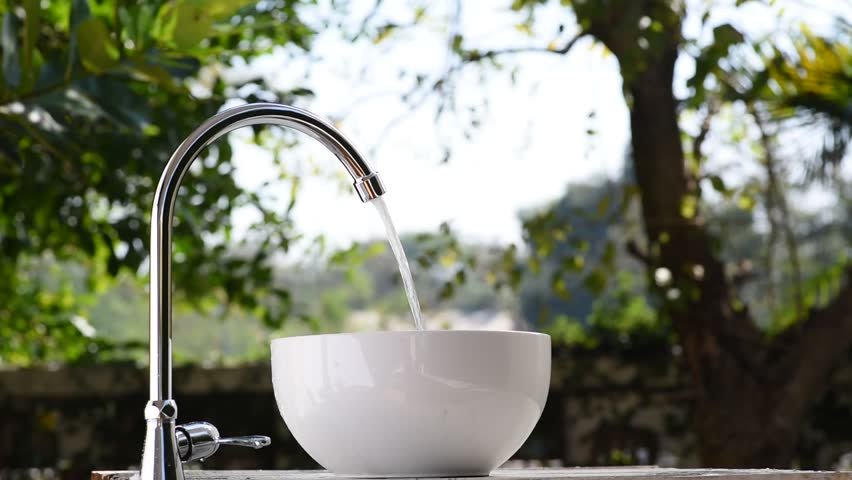 Hd00 10close Up Metal Blue Water Faucet In The Garden