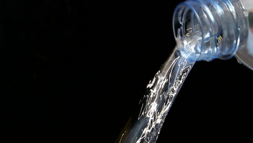 Trickle Of Water In A Super Slow Motion Flowing Of The Glass Bottleneck ...