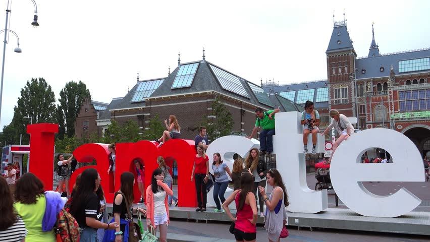 big i am amsterdam letters stock footage video (100% royalty-free