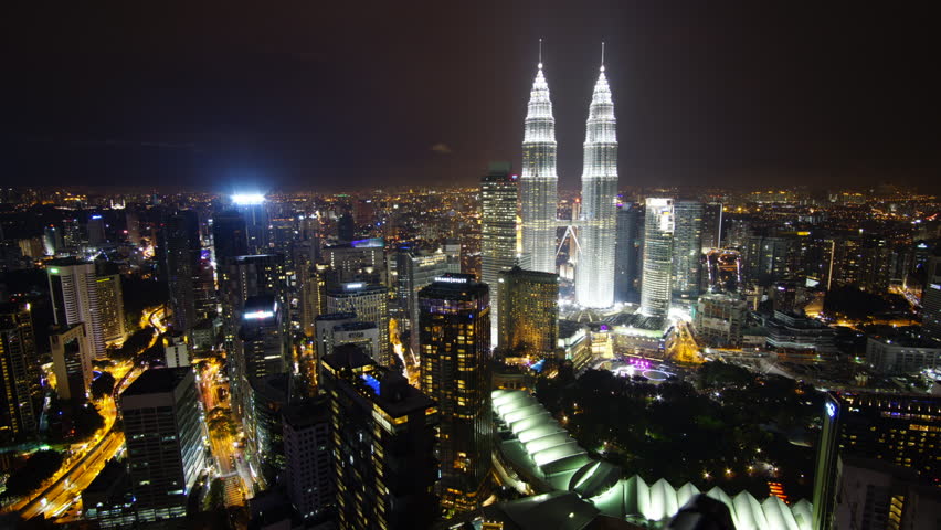 KUALA LUMPUR, MALAYSIA, 1 January 2016 - Majestic Nght View Time Lapse ...