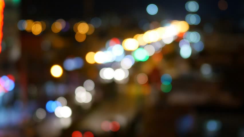 Blurry Unfocused City Lights. Night Traffic Stock Footage Video ...