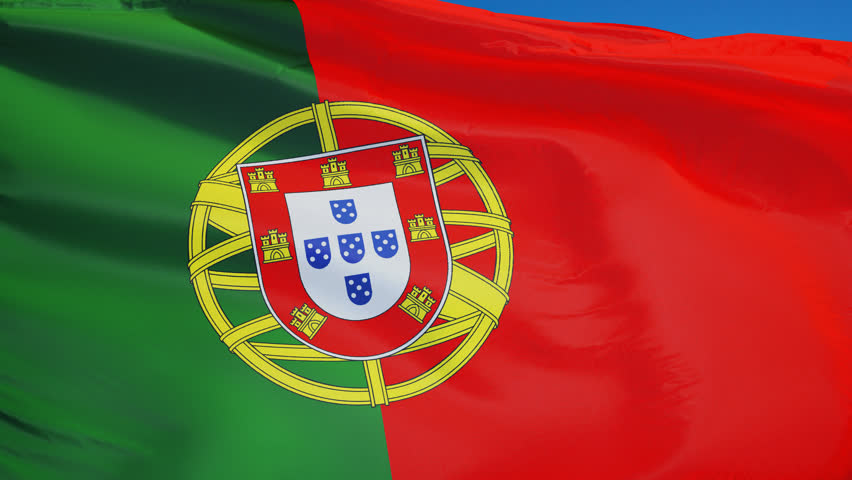 Portugal Flag Waving. Sky Background. Seamless Loop. Stock Footage ...