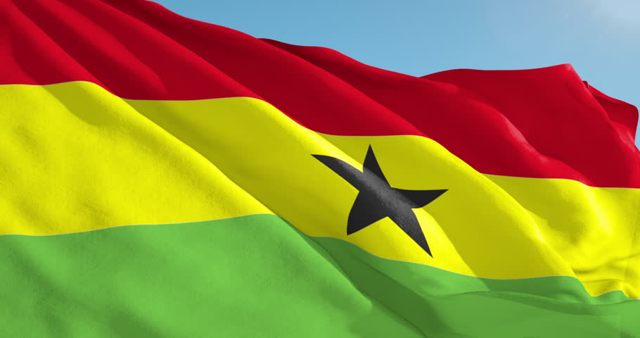 Flag Of Ghana Beautiful 3d Animation Of Ghana Flag In Loop Mode Stock ...