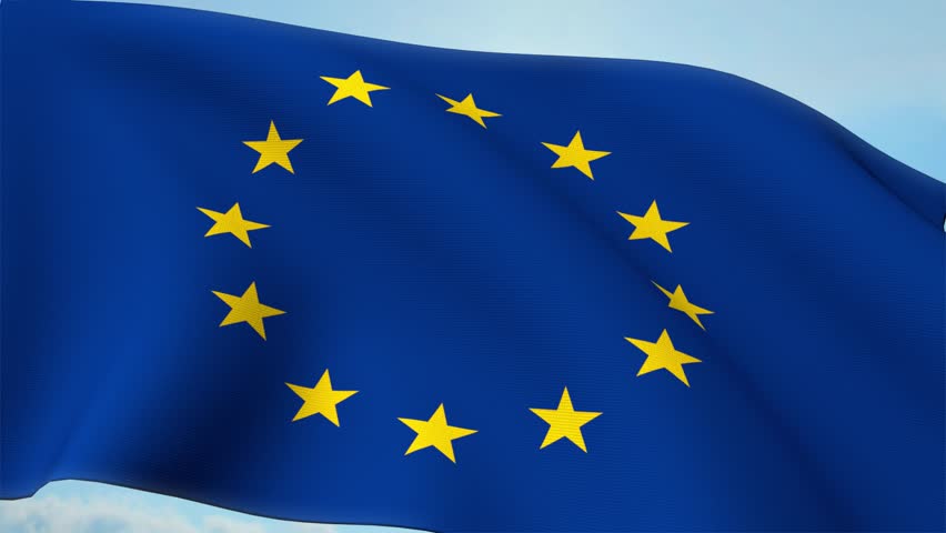 Euro Europe Flag Waving Eurozone EU European Union 4k Stock Footage ...