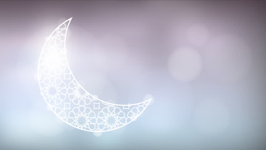 Glittering Ornamental Moon With Bokeh Effect, Loopable 