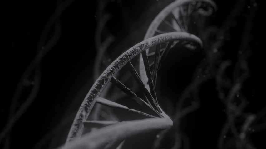 DNA Spinning RNA Double Helix Slow Science Electron Microscope Closeup ...