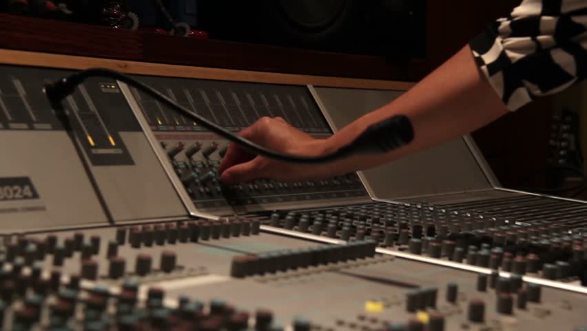 Recording Studio Music Mixing Desk Stock Footage Video 100